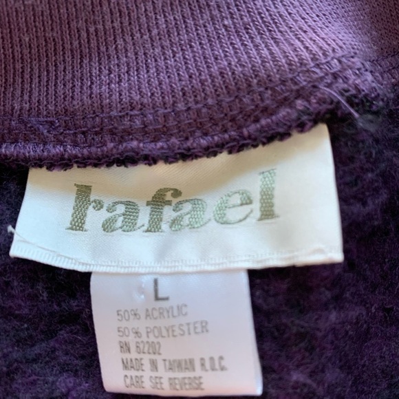 Vtg Purple and metallic gold oversized Rafael sweatshirt with pockets - Picture 4 of 10